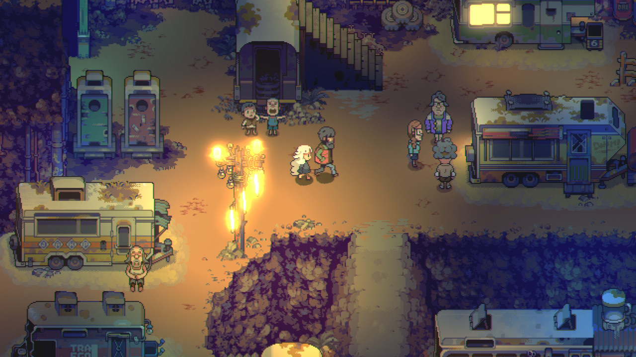 An image with the main characters from the indie game Eastward.