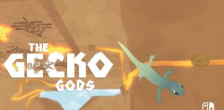 Nintendo Switch main screen for the upcoming game Gecko Gods.