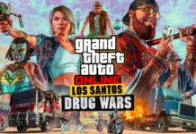 Splash screen for the new Los Santos Drug Wars DLC.