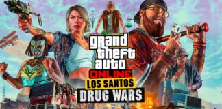 Splash screen for the new Los Santos Drug Wars DLC.