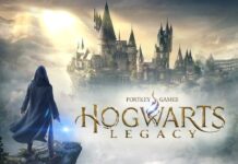 Main title screen from Hogwarts Legacy.