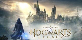 Main title screen from Hogwarts Legacy.
