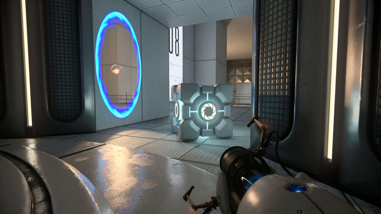 Gameplay screenshot of Portal RTX.