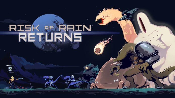 Main screen for Risk of Rain Returns, coming out in 2023.