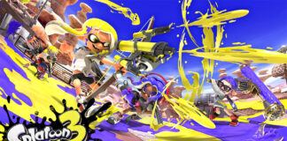 Splash screen for Splatoon 3 on Nintendo Switch.