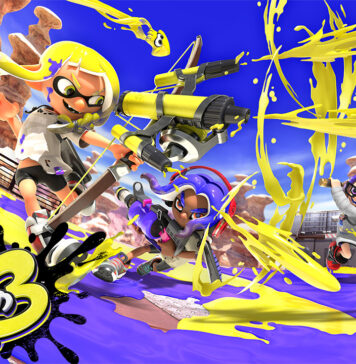 Splash screen for Splatoon 3 on Nintendo Switch.