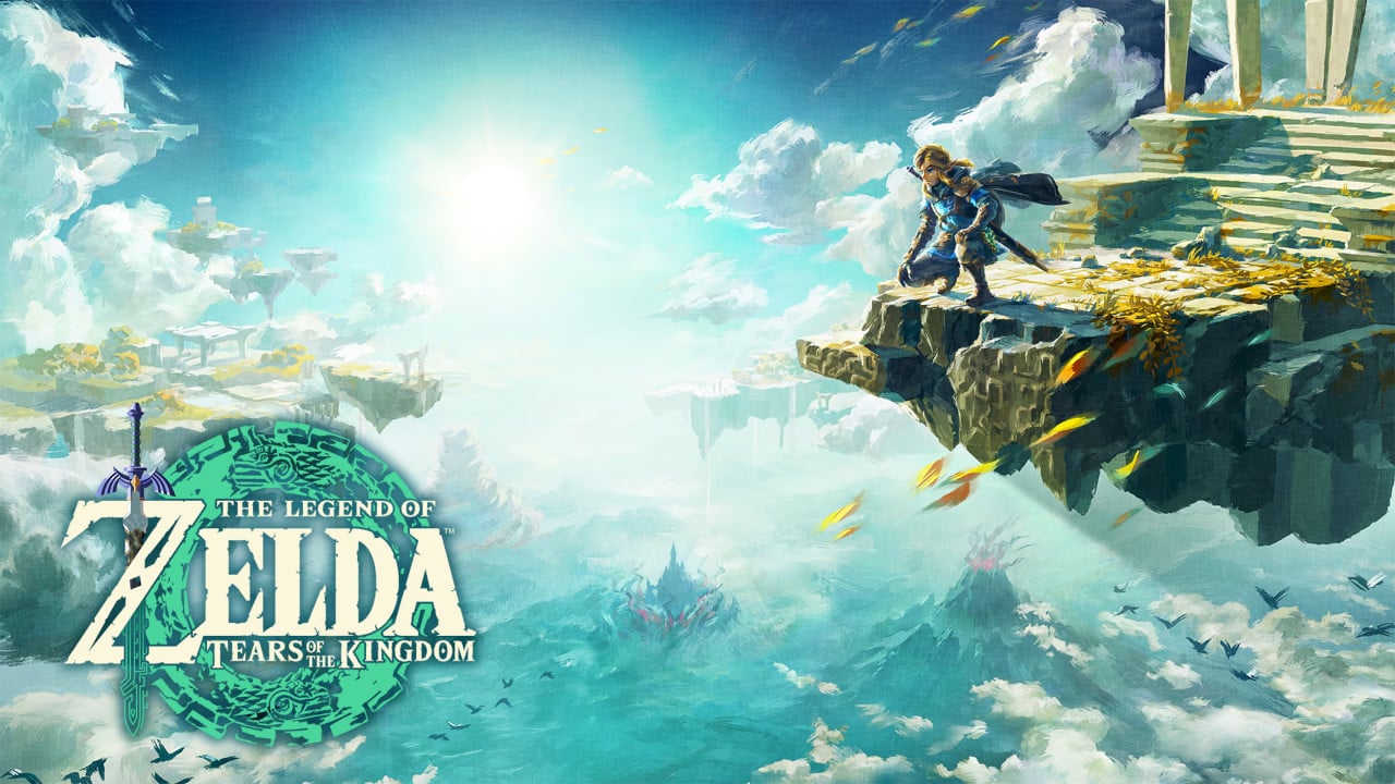 Title screen for the new Zelda game, Tears of the Kingdom.