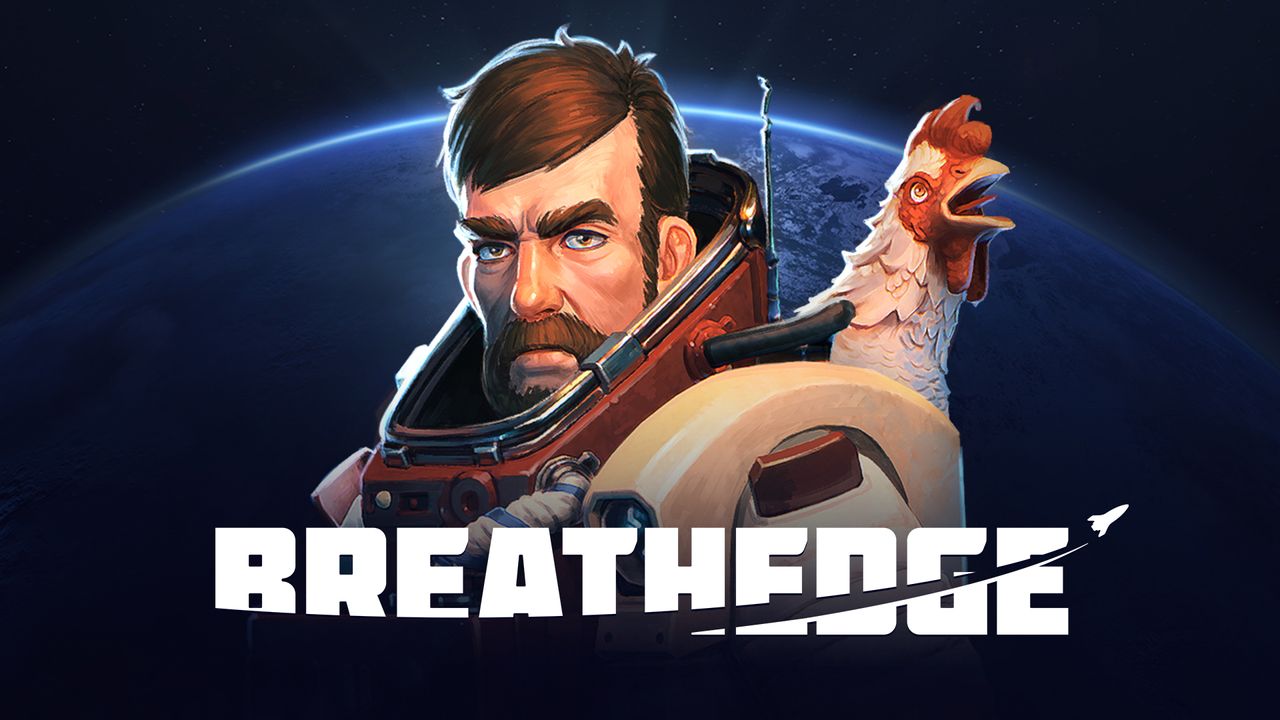 Main title screen from the space survival game Breathedge.