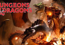 Dungeons and Dragons promotional poster of the iconic monster Tiamat, Mother of Dragons.