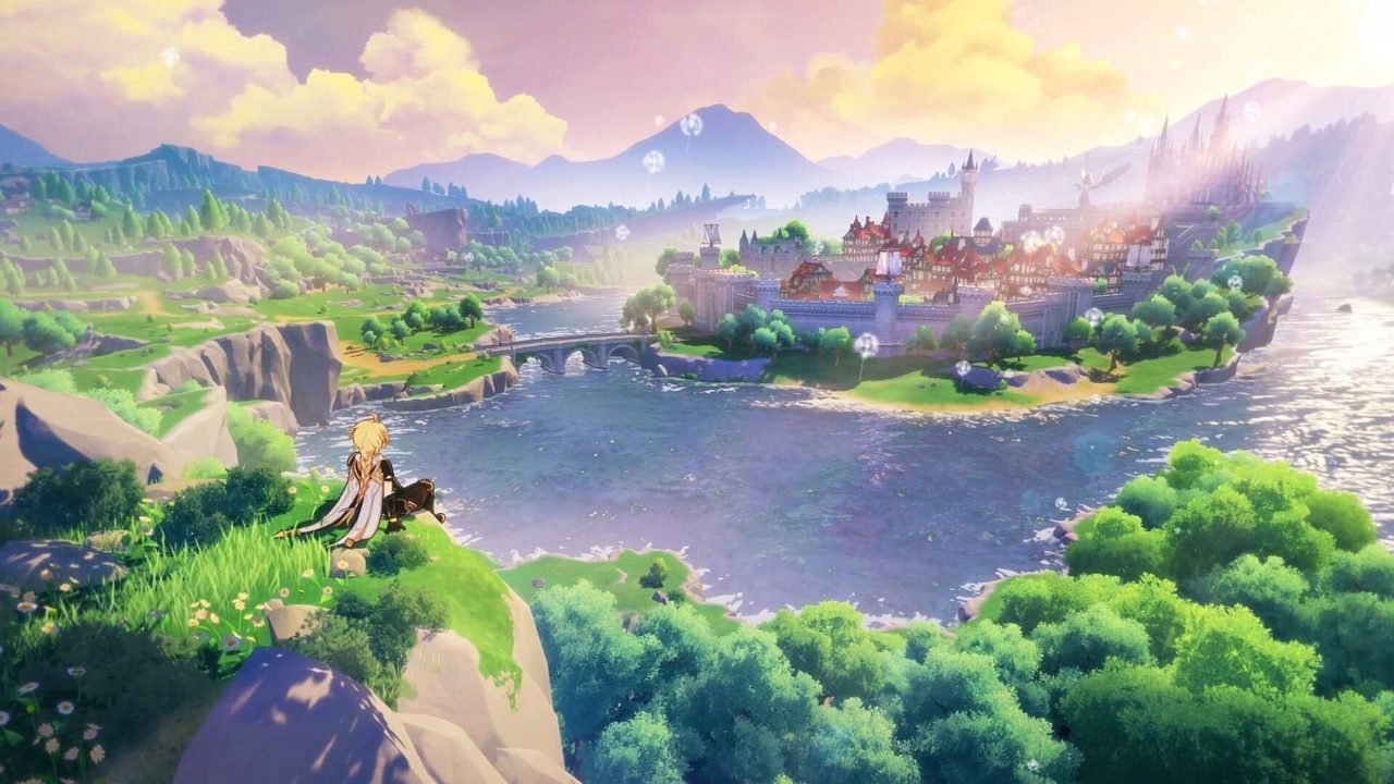 Genshin Impact screenshot of one of its idyllic landscapes. Games like The Legends of Zelda Tears of the Kingdom