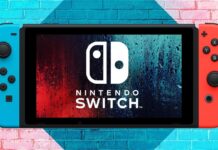 A stylized look at a Nintendo Switch console.