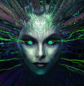 The face of the main antagonist, the AI SHODAN from the System Shock game.