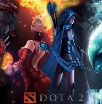 Wallpaper for Dota 2 with a few of its heroes.