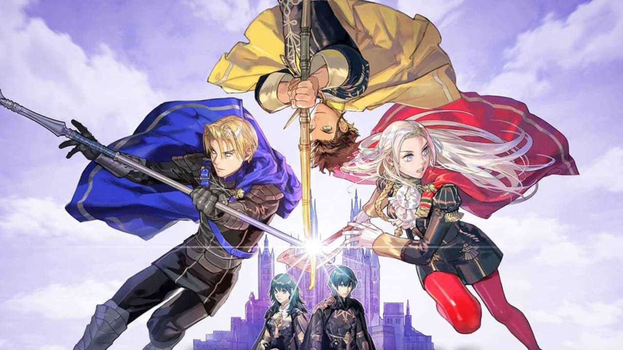 Concept art with some of the important characters from Fire Emblem: Three Houses.