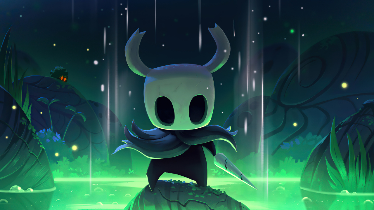 Art of the main character from Hollow Knight.