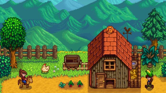 Two players enjoying the farm life in Stardew Valley multiplayer.