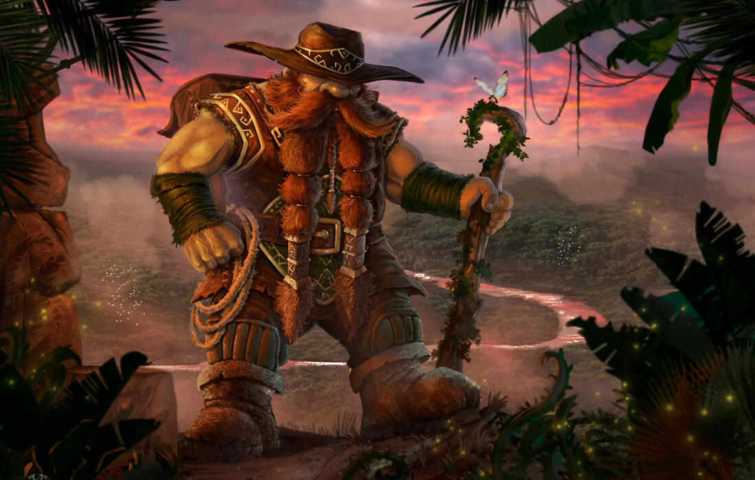 Artwork of Brann Bronzebeard from Hearthstone Battlegrounds.