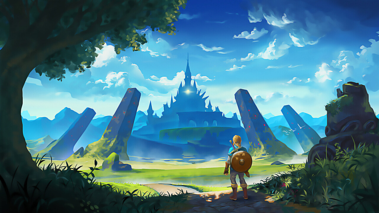 Artwork of Link getting ready to explore the land of Hyrule in The Legend of Zelda: Breath of the Wild VR.