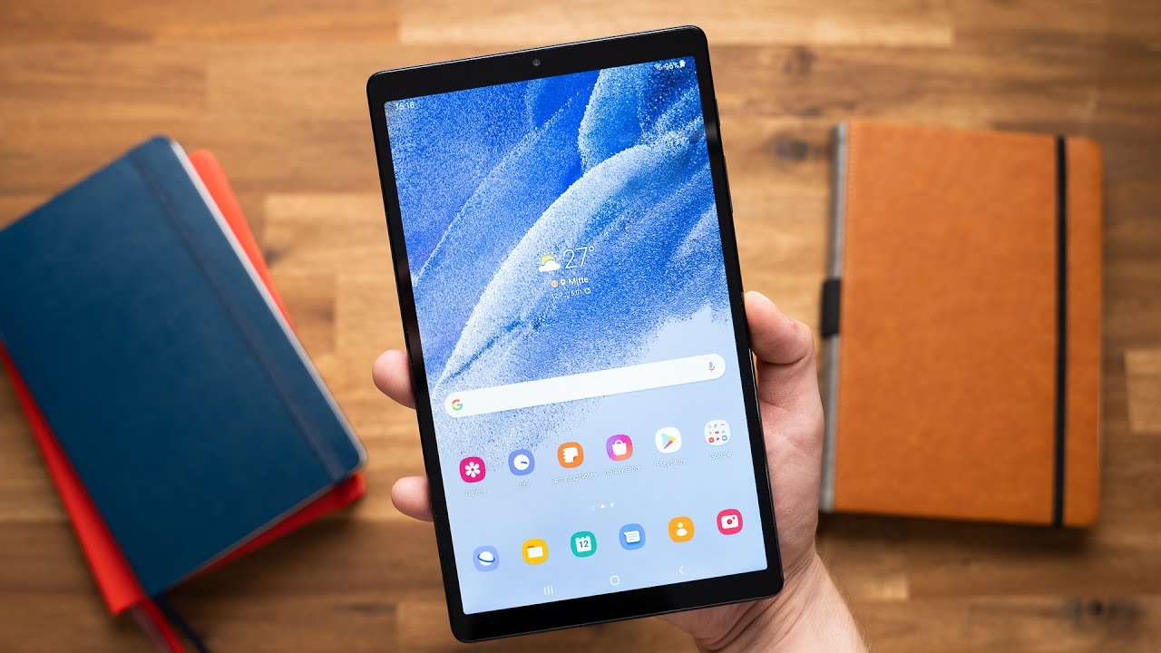 A marketing shot of the Samsung Galaxy Tab A7.