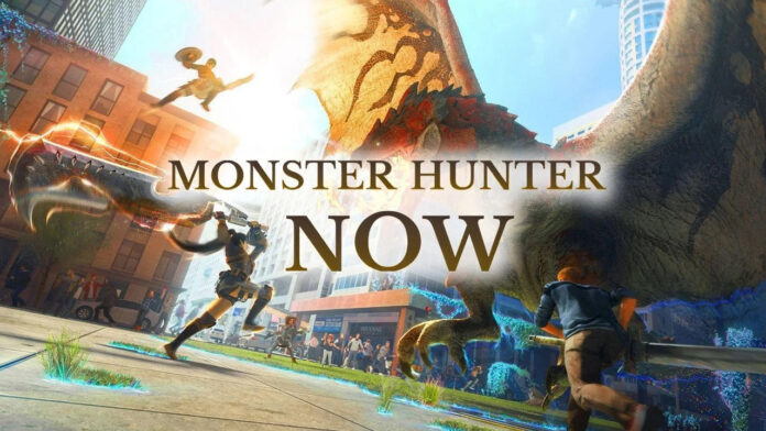 Main promotional image for upcoming AR game Monster Hunter Now.