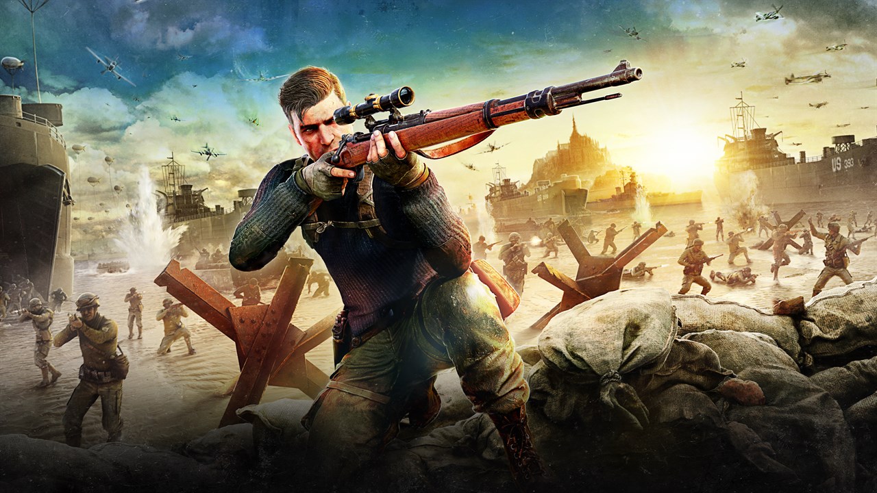 Artwork of the main character from Sniper Elite 5.