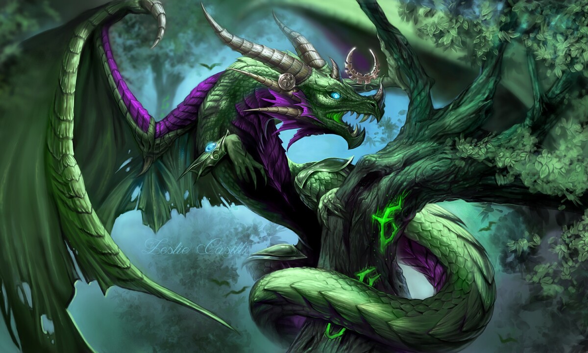 Artwork of Ysera, Valithria's hero in Hearthstone Battlegrounds.