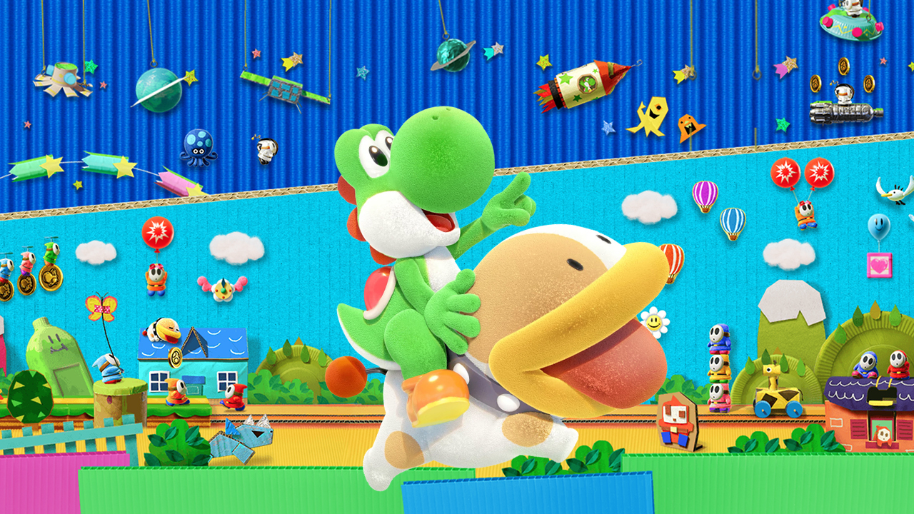 Yoshi has his own mount for once in Yoshi's Crafted World.