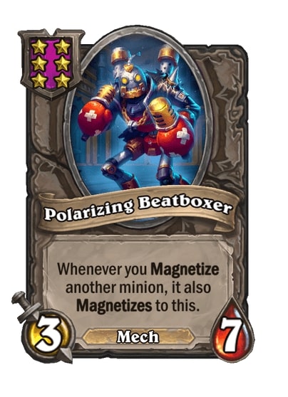 Card image of Polarizing Beatboxer from Hearthstone Battlegrounds.