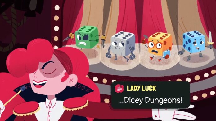 A few of the many characters you can play as in Dicey Dungeons.