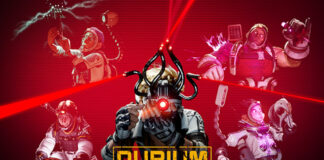 One of the main promotional images for upcoming deduction game DUBIUM.