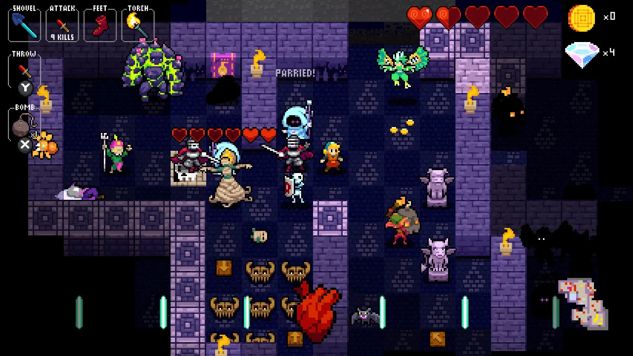 Screenshot from Crypt of the Necrodancer.