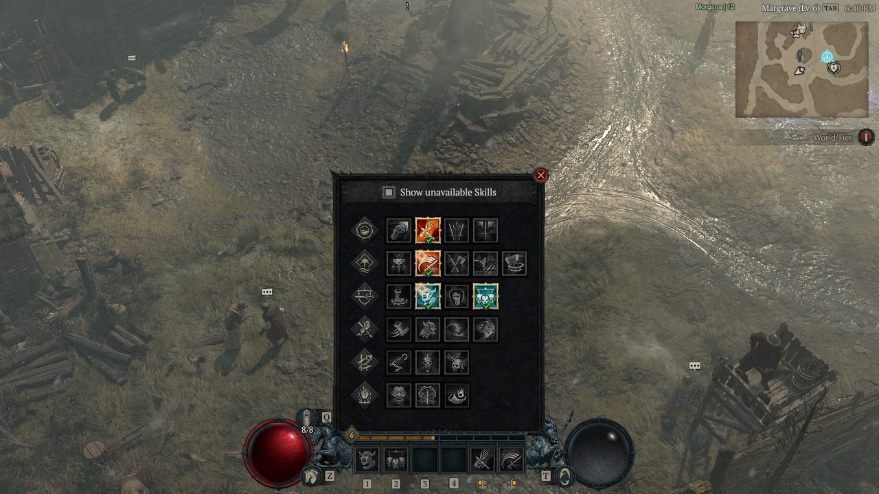 A quick look at the starting skill assignments for this Barbarian build in Diablo 4.