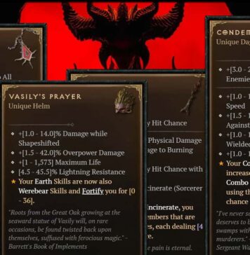 Some of the great unique items that can be found in Diablo 4.