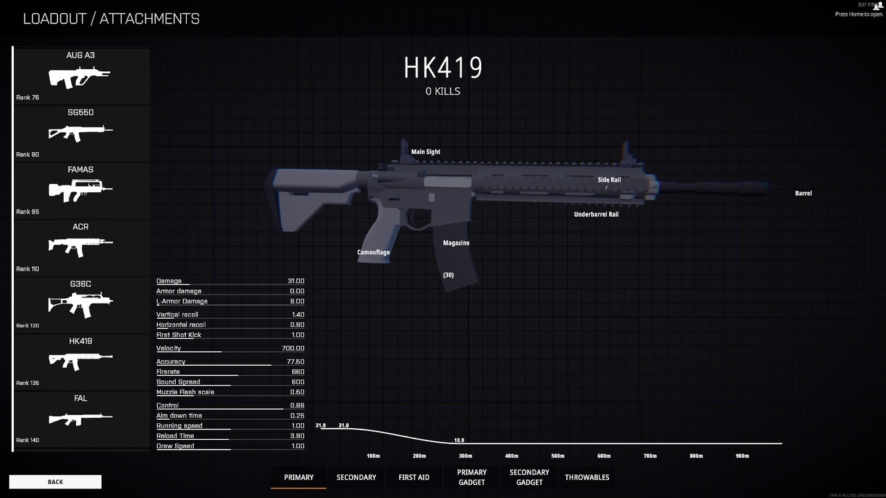 Screenshot of the HK419 from Battlebit Remastered.