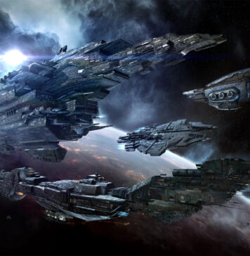 Just a few of the ships that can be found in EVE Online.