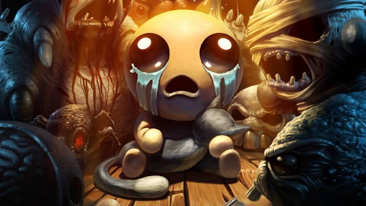 The titular character in Binding of Isaac looking terrified.