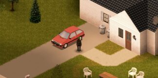 A player starting out in Muldraugh in Project Zomboid.