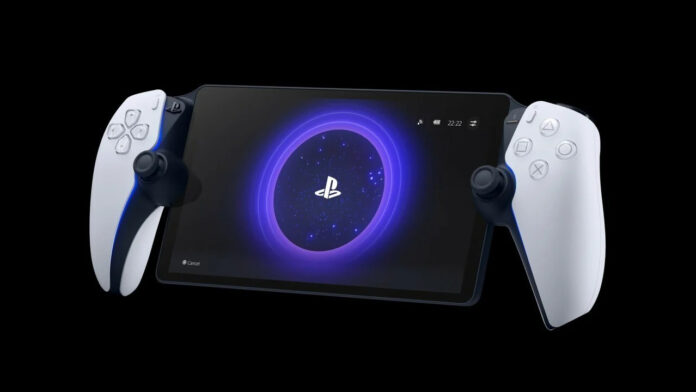 A render of the upcoming Sony handheld, the PlayStation Portal.