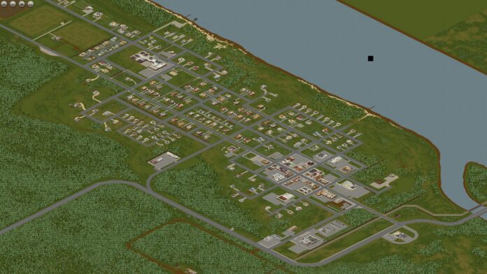 A full look at the town of West Point from Project Zomboid.