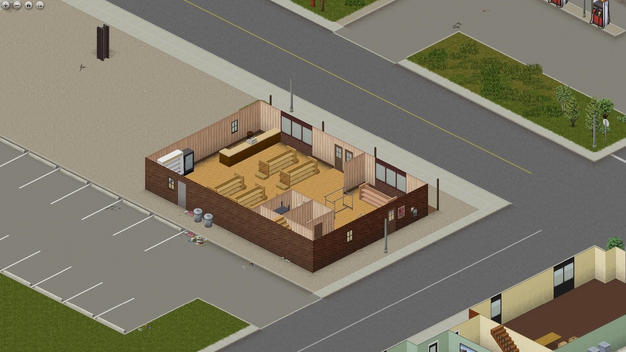 The hardware store that can be found in West Point in Project Zomboid.